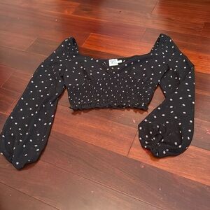 Princess Polly Sheer crop top Rouched bottom Flowers